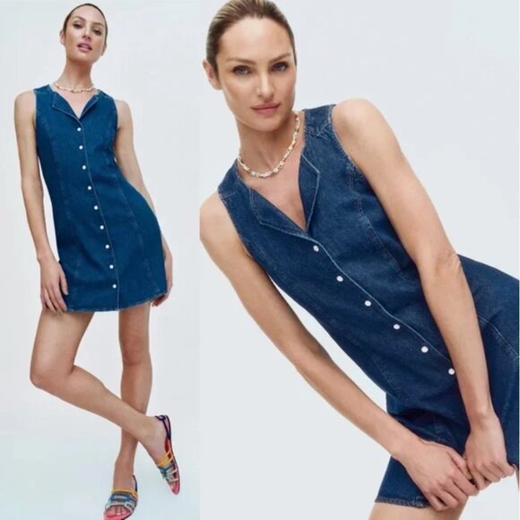 REFORMATION Jaime Denim Mini Dress 0 - Picture 1 of 4